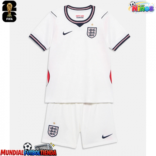 Camiseta Inglaterra Primera Equipación Replica Mundial 2026 para niños mangas cortas (+ Pantalones cortos)